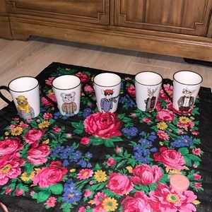 Hipster Animal Signature Housewares 5 piece stoneware mug set